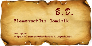 Blemenschütz Dominik névjegykártya