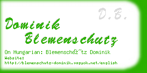 dominik blemenschutz business card